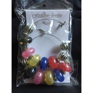 Colorful hoop earrings